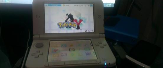 Nintendo 3DS XL WhitePink with Pokemon Y photo