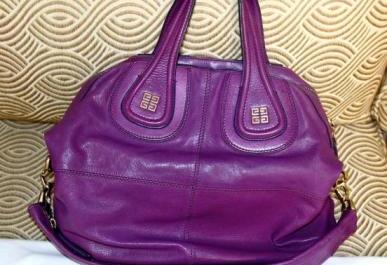 Authentic Givenchy Medium Nightingale in Puple Lambskin Ghw photo